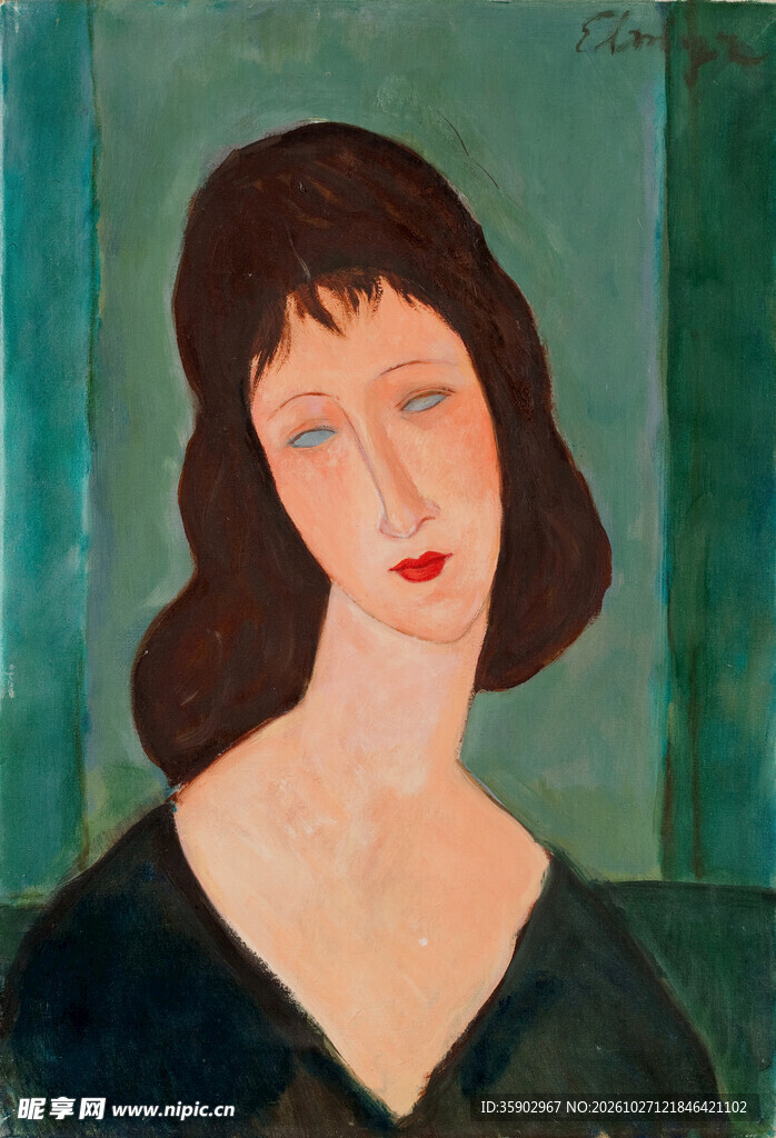 莫迪里阿尼风女子肖像