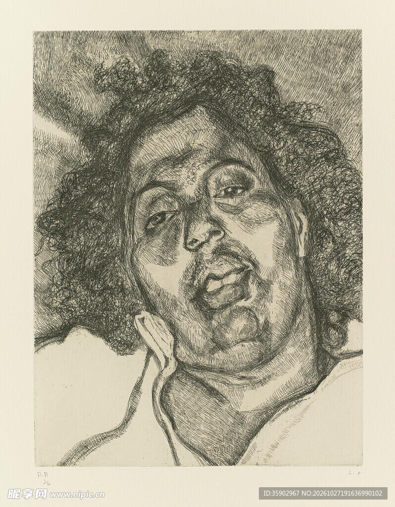复古女性素描头像