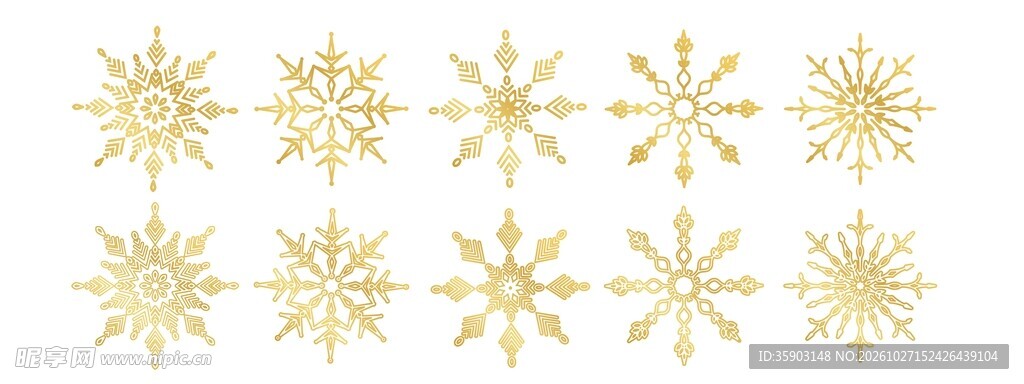 金色雪花素材