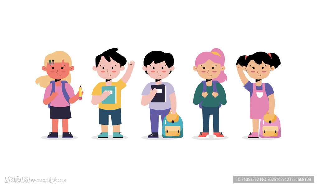 卡通小学生人物合集