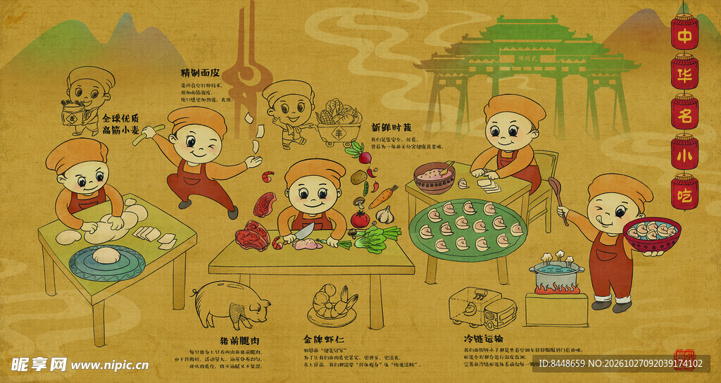 中华名小吃挂图