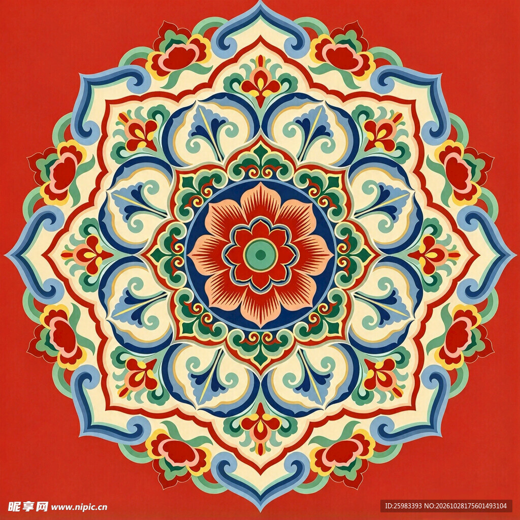 宝相花纹样