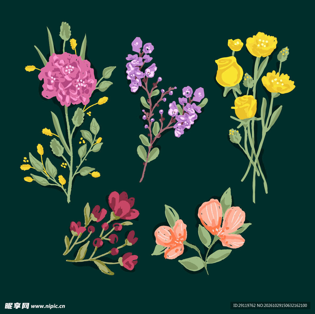 手绘水彩花卉合集