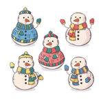 可爱手绘雪人合集