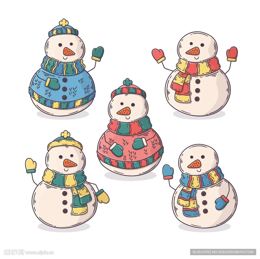 可爱手绘雪人合集