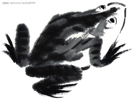 水墨风格的青蛙