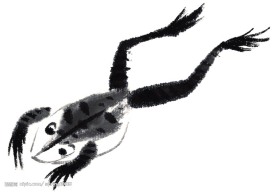 水墨风格的青蛙