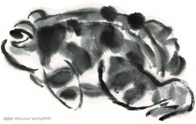 水墨风格的青蛙