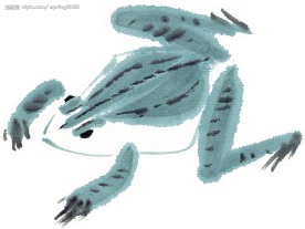 水墨风格的青蛙