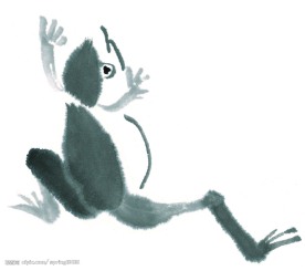 水墨风格的青蛙