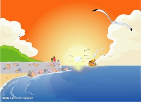 韩国矢量风景图