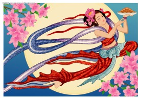 中秋节矢量嫦娥明月