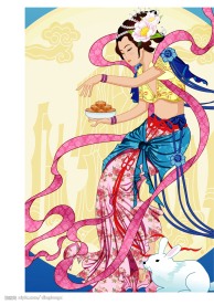 中秋节矢量嫦娥明月