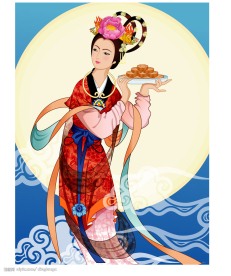 中秋节矢量嫦娥明月