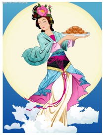 中秋节矢量嫦娥明月