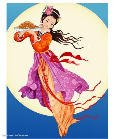 中秋节矢量嫦娥明月