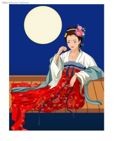 中秋节矢量嫦娥明月