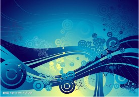 蓝色动感线条与圆形元素背景矢量素材