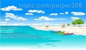 韩国矢量海边风景