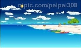韩国矢量海边风景