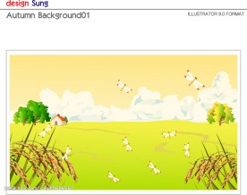 韩国风景矢量图