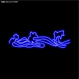 霓虹灯分层素材PSD—浪花23