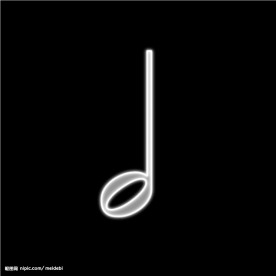 霓虹灯分层素材PSD—音符02