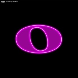 霓虹灯分层素材PSD—音符08