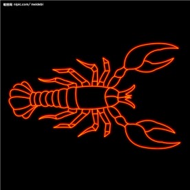 霓虹灯分层素材PSD—海鲜35