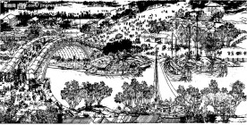 清明上河图白描(局部)精细版