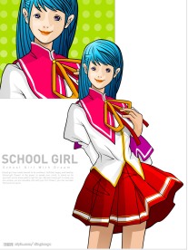 学生妹矢量插画