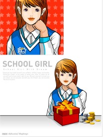 学生妹矢量插画