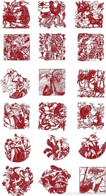 经典传统文化 剪纸 矢量图 ai
