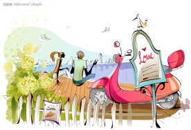 韩国矢量美女插画