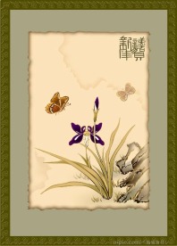 国画风景 水仙