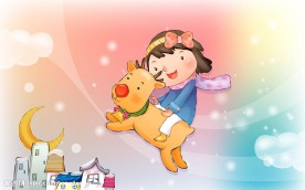 圣诞冬日童年插画