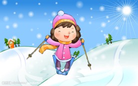 圣诞冬日童年插画