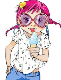 吃冰激凌的小女孩