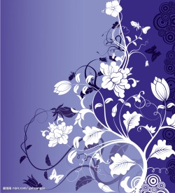时尚花卉花纹矢量