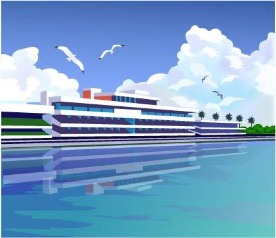 蓝天，海