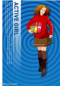 韩国美女矢量图