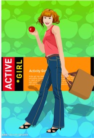 韩国美女矢量图