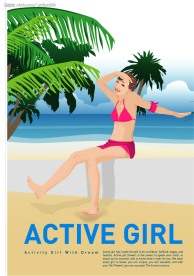 韩国比基尼美女矢量图