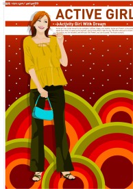 韩国美女矢量图