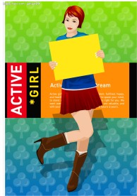 韩国美女矢量图