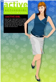 韩国美女矢量图