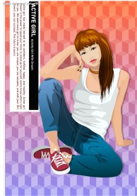 韩国美女矢量图