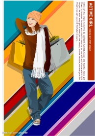 韩国美女矢量图