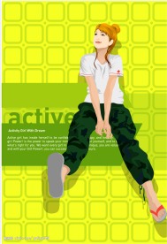 韩国美女矢量图