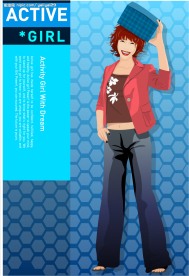 韩国美女矢量图